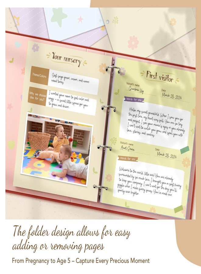Kasfalci Baby Memory Book – Baby Book Keepsake Pregnancy Journal, Gender Neutral Photo Album and Milestone Scrapbook for Boy or Girl to Record Memories from Pregnancy to Age 5,Newborn Books - Image 2